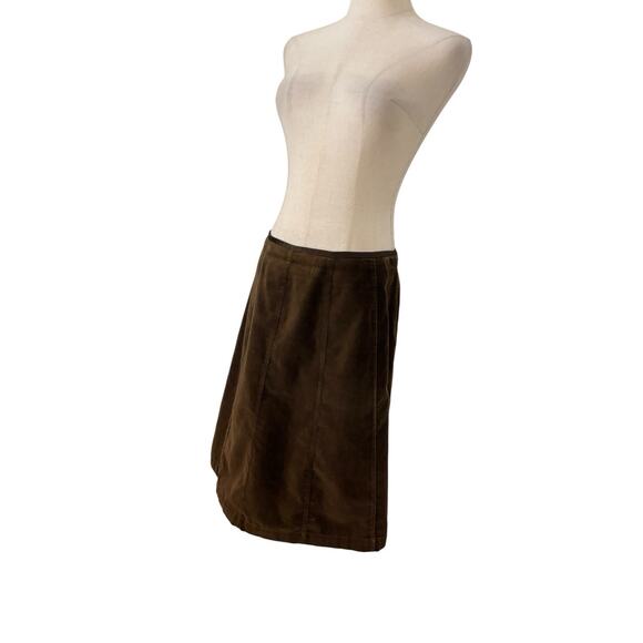 Sundance Brown Velvet Skirt Knee Length Sz 8 Western Cowgirl Boho - Picture 3 of 7